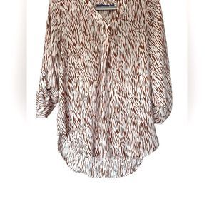 NWT- Apt.9 Adorable Flowy Blouse- Burnt orange and white zebra stripes